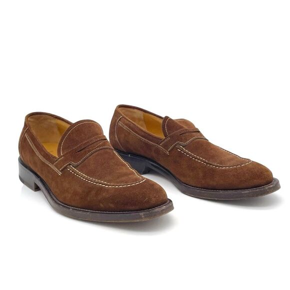 Bruno Magli Cipro Brown Suede Penny Loafers Mens Sz 7.5 Italy Classic Dress Shoe main image 7